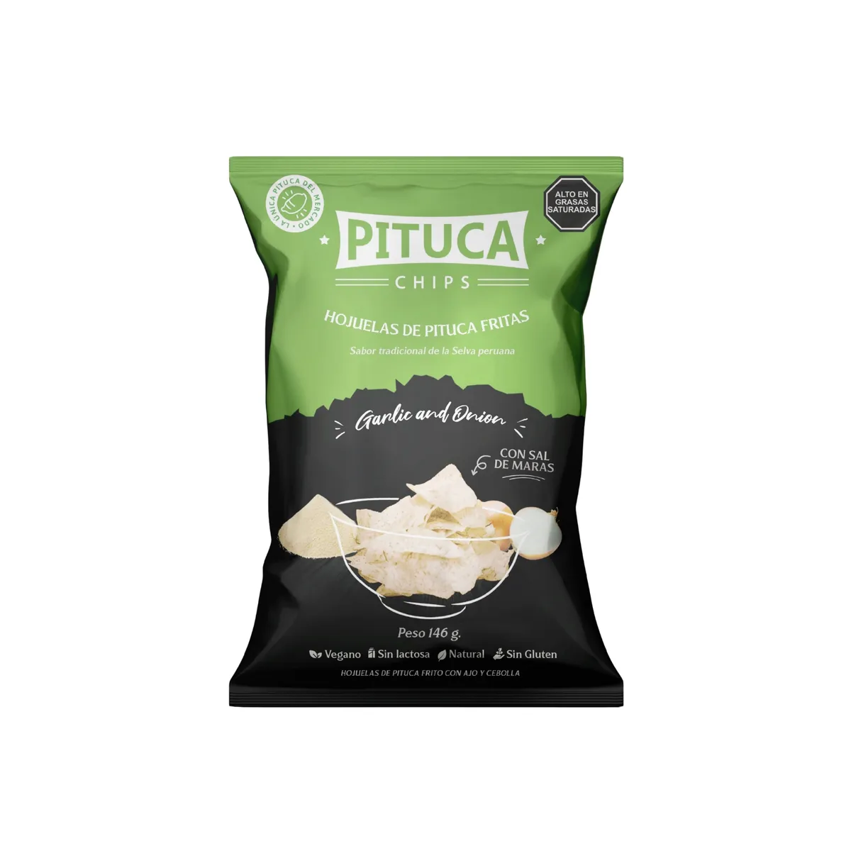 PITUCA CHIPS - Pituca Chips Ajo Cebolla Bolsa 146 g