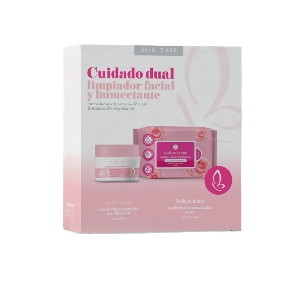 MADISON - Set Madison Crema Aclaradora 50 mL + Toallitas Rosas 25 Und