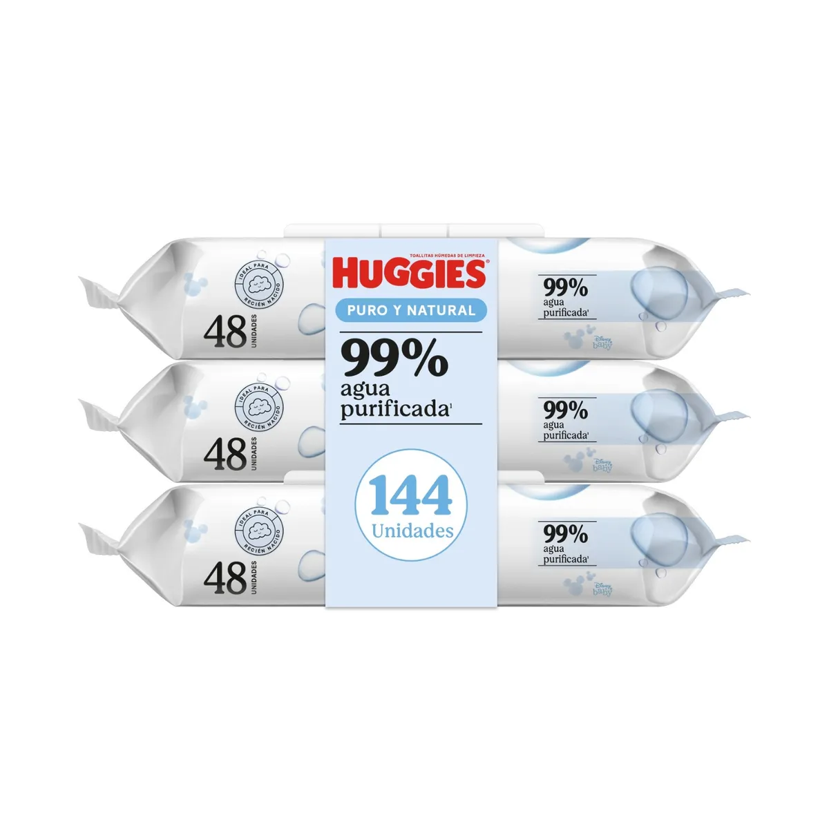 HUGGIES - Toallas Húmedas Puro y Natural Huggies Empaque 144 Und