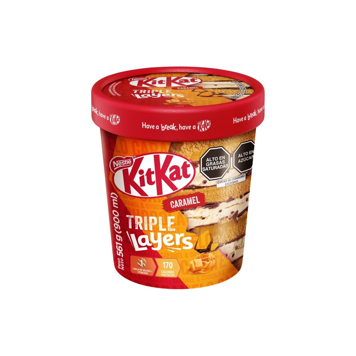 KIT KAT - Helado KitKat Caramel Layers Pote 900 mL