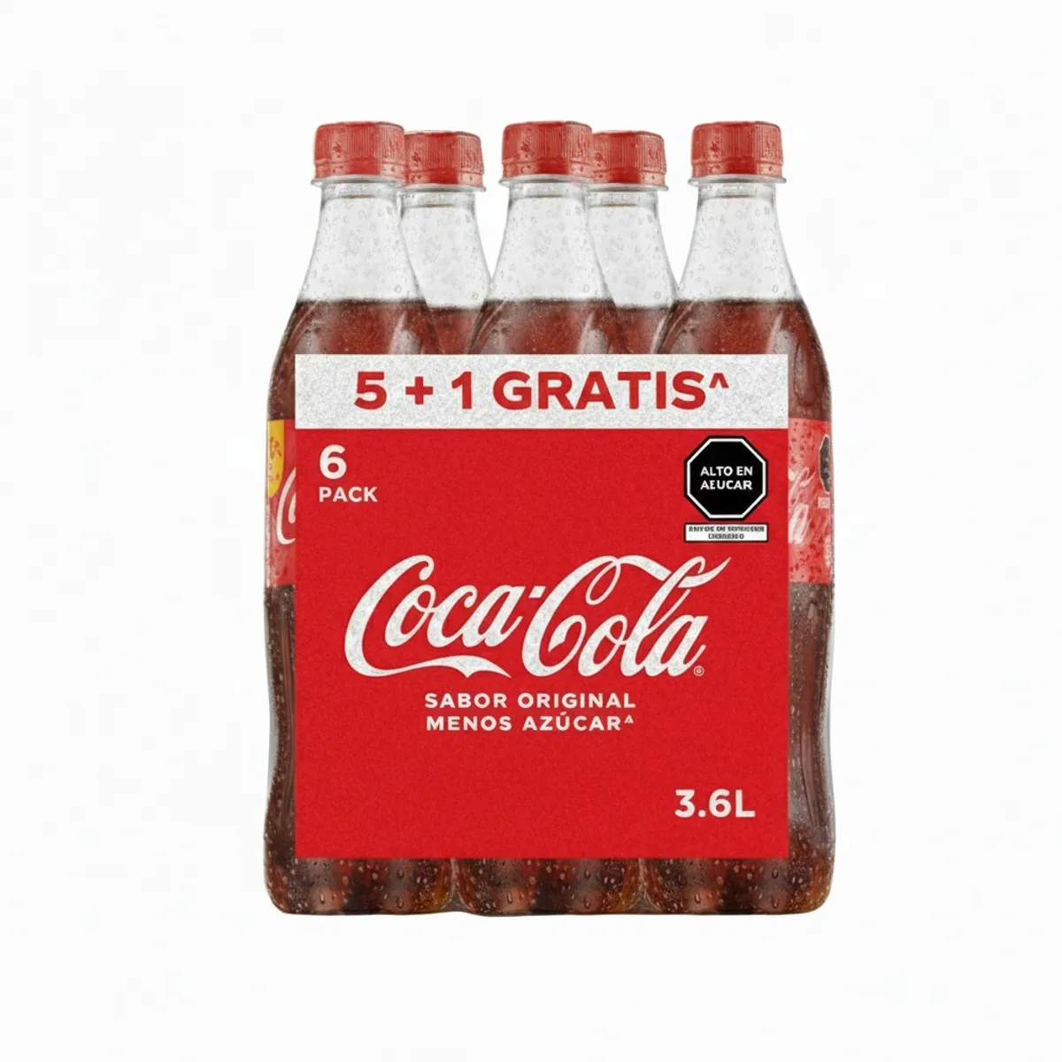 COCA COLA - Bebida Gaseosa Coca Cola Original Sixpack Botella 600 mL
