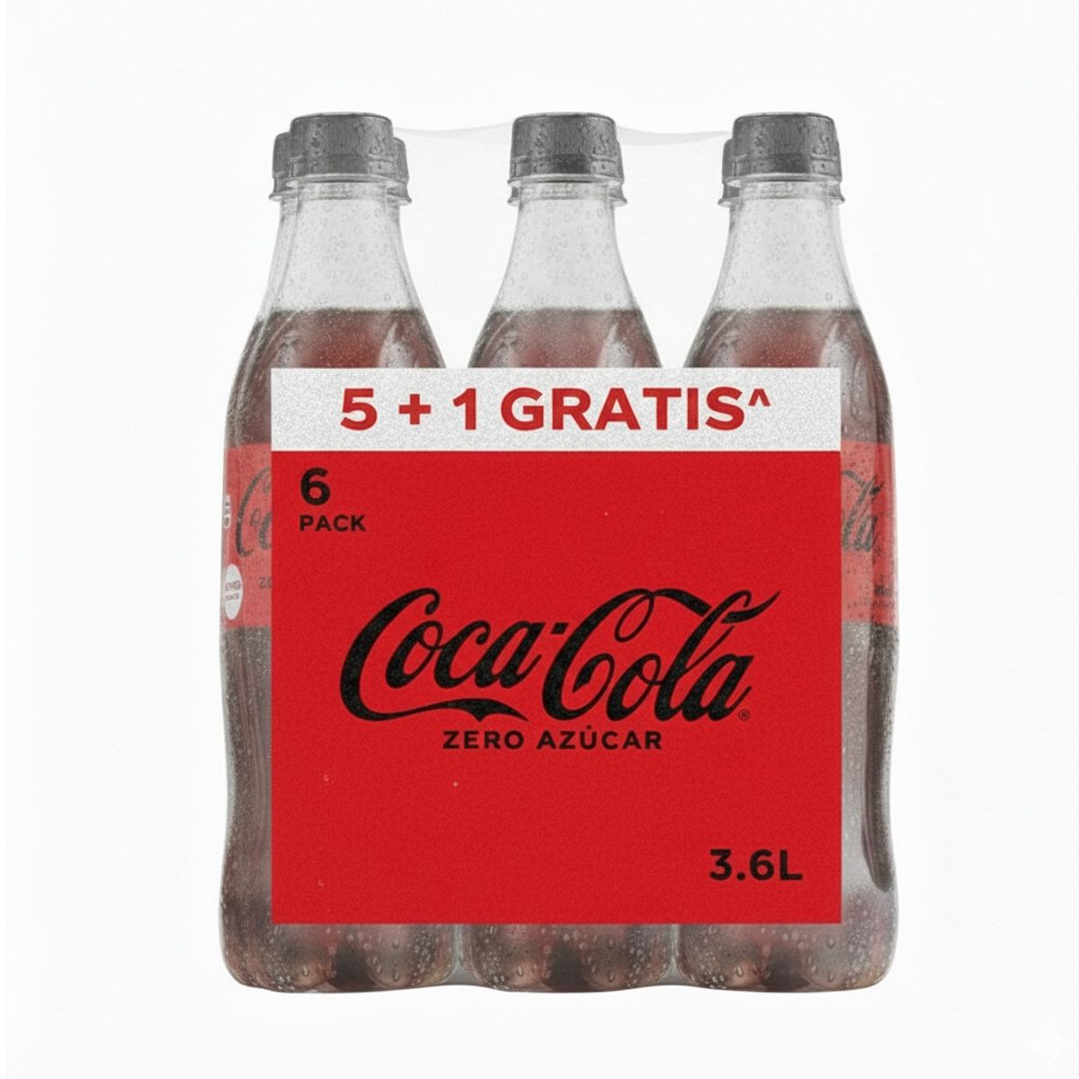COCA COLA - Bebida Gaseosa Coca Cola Zero Azúcar Sixpack Botella 600 mL