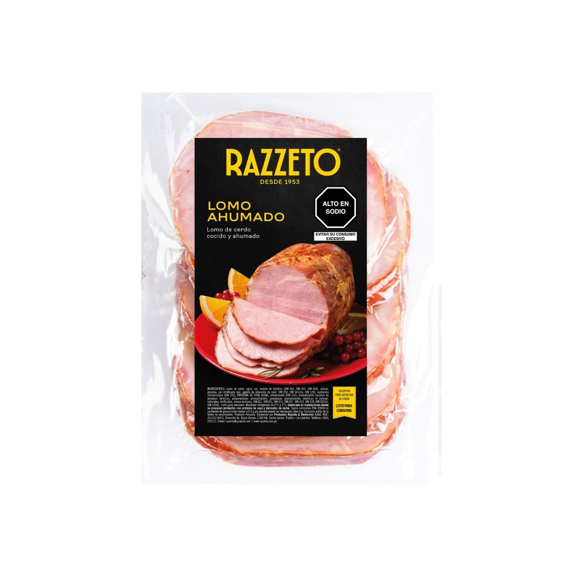RAZZETO - Bondiola Ahumada en Lonjas Razetto Empaque 500 g
