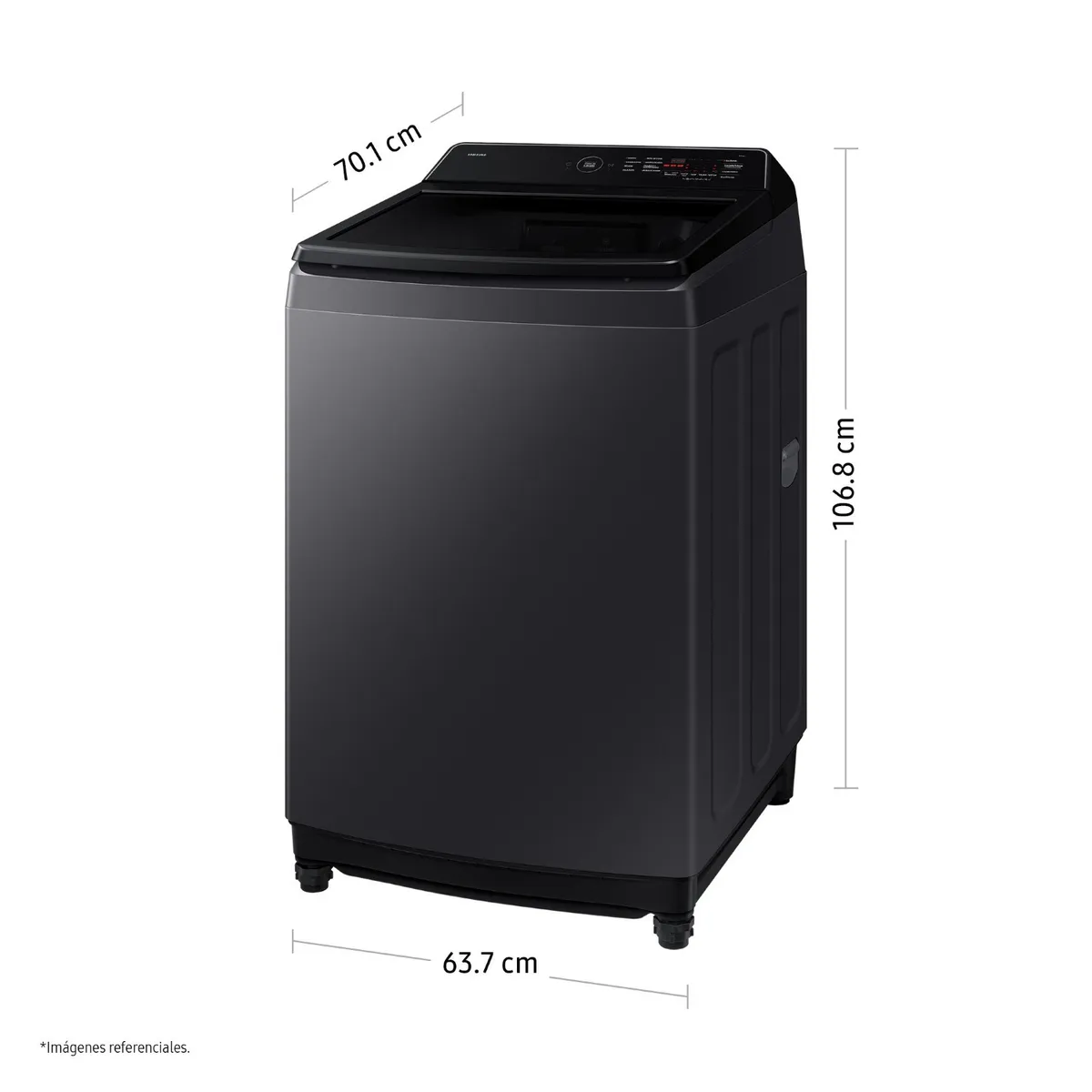 SAMSUNG - Lavadora Samsung WA40F17E7CPE Ecobubble 17Kg Negro
