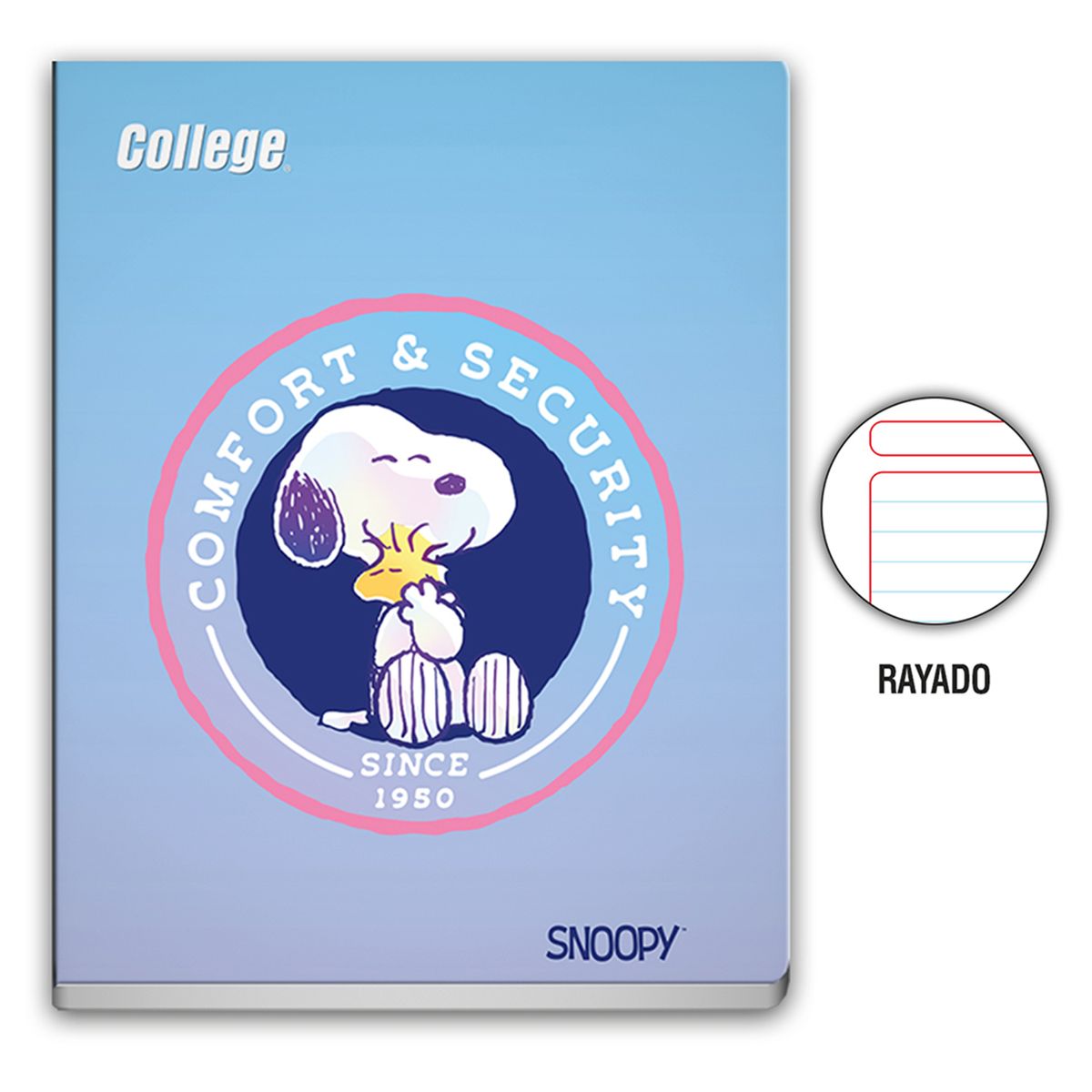 - Cuaderno Deluxe  Snoopy College 80 Hojas