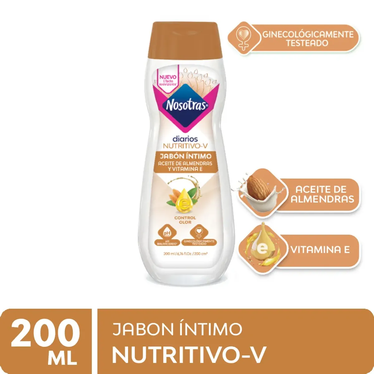 NOSOTRAS - Jabón Íntimo Nutritivo Nosotras V10 Botella 200 mL