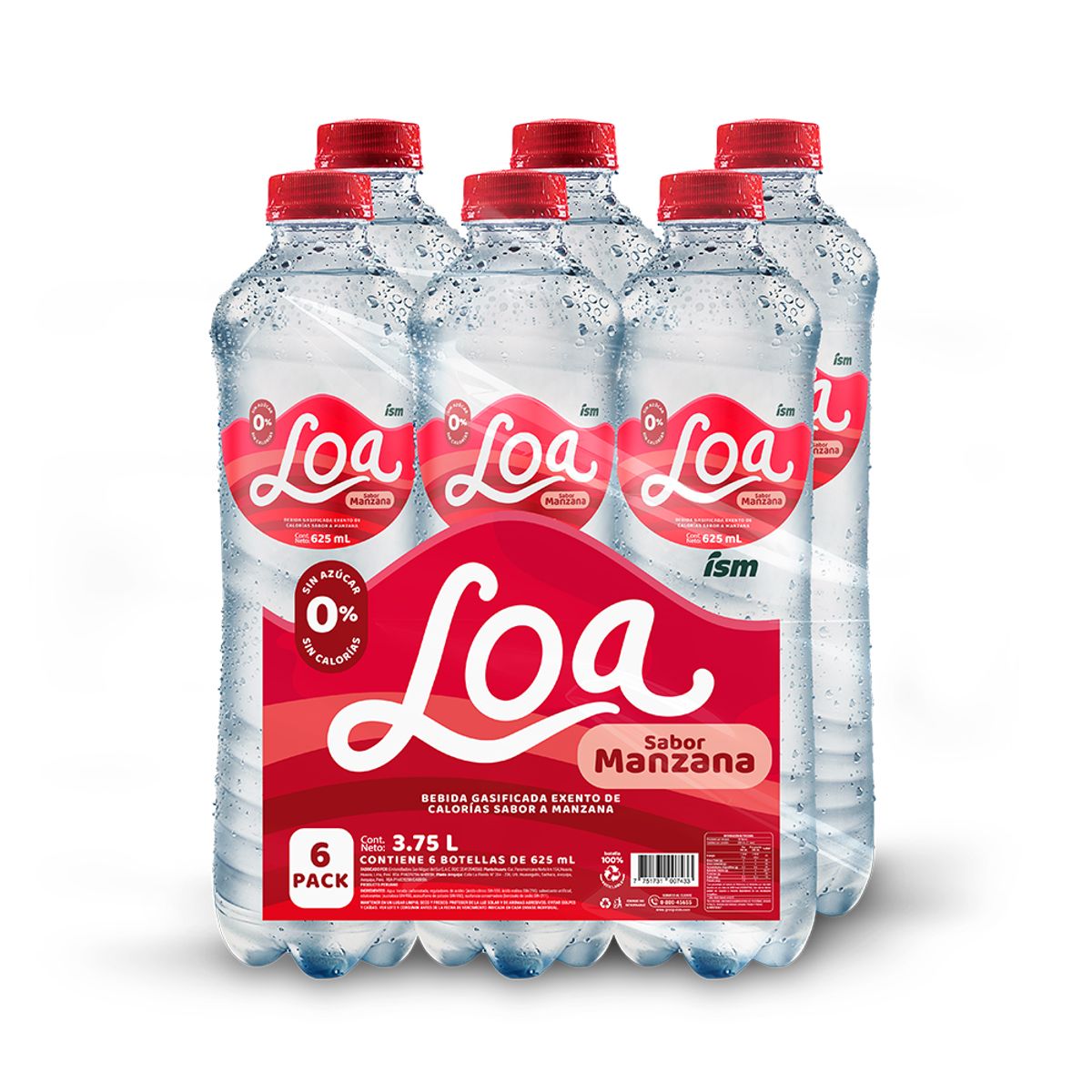 LOA - Bebida Loa Sabor Manzana Sixpack Botella 625 mL