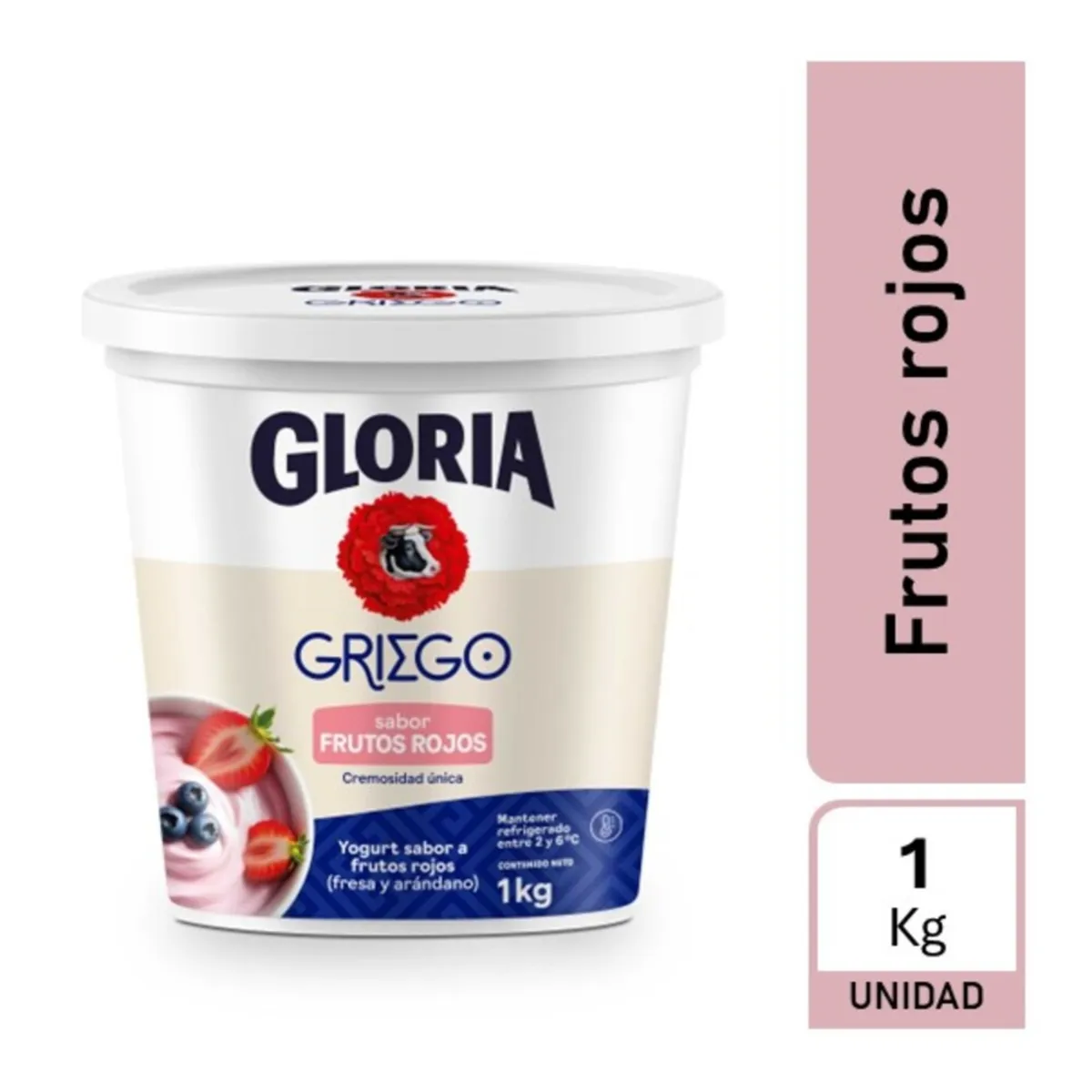 GLORIA - Yogurt Griego Gloria Frutos Rojos Pote 1 Kg