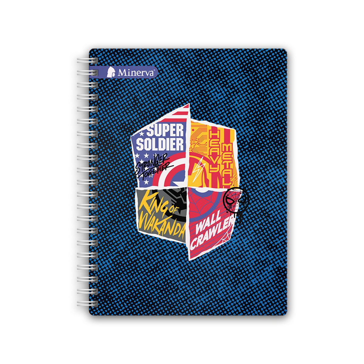 MINERVA - Cuaderno Anillado Ejecutivo Tapa Dura 5 Divisiones Marvel 160 Hojas