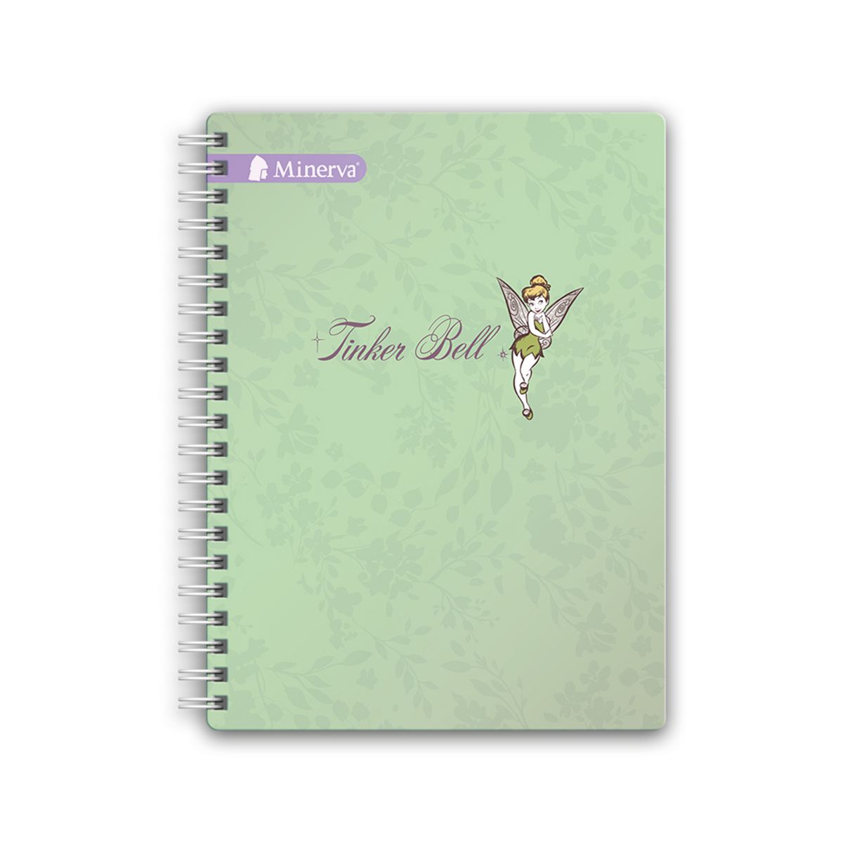 MINERVA - Cuaderno Anillado Universitario Tapa Dura 5 Divisiones Tinkerbell 160 Hojas