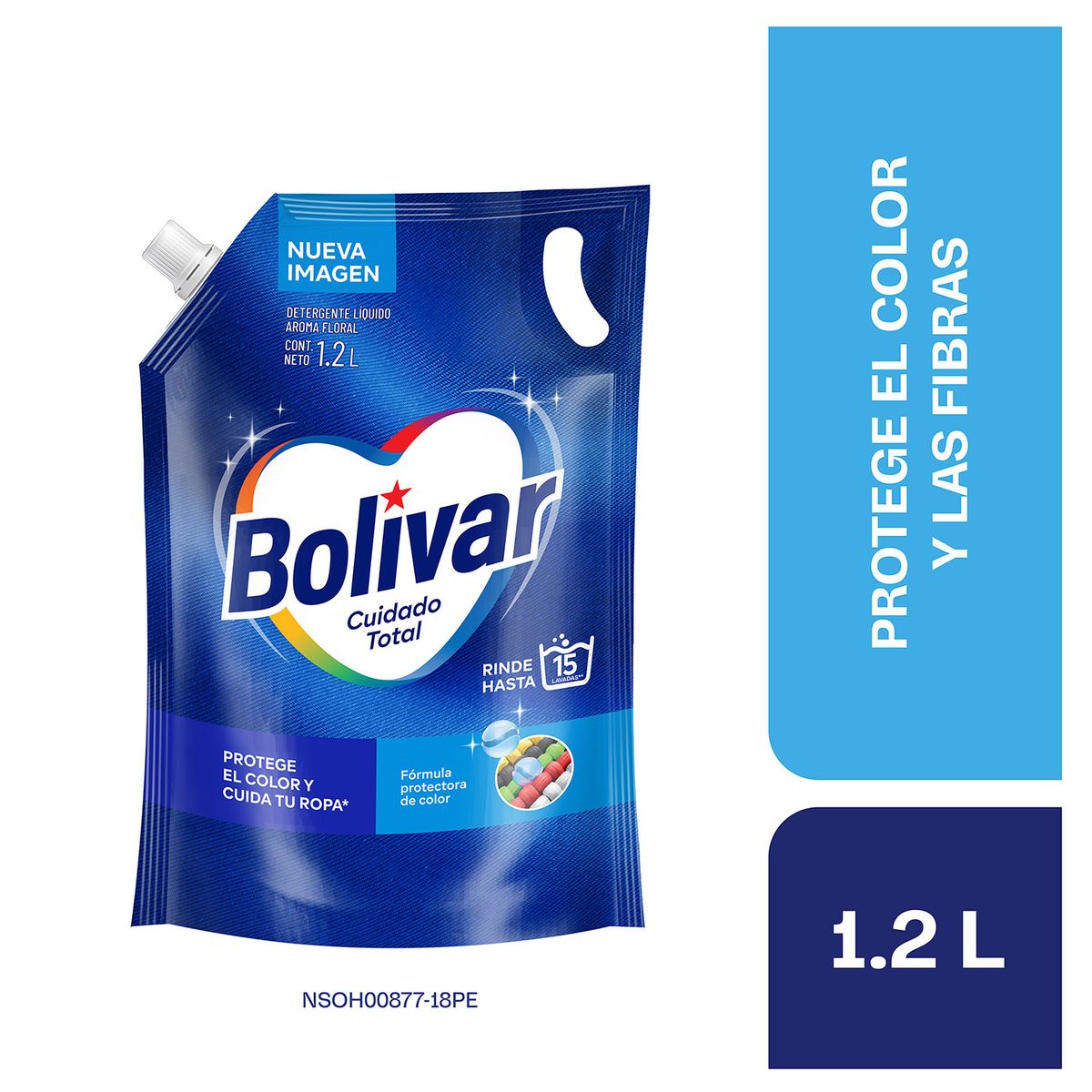 BOLIVAR - Detergente Líquido Floral Fluye Bolívar Doypack 1.2 L