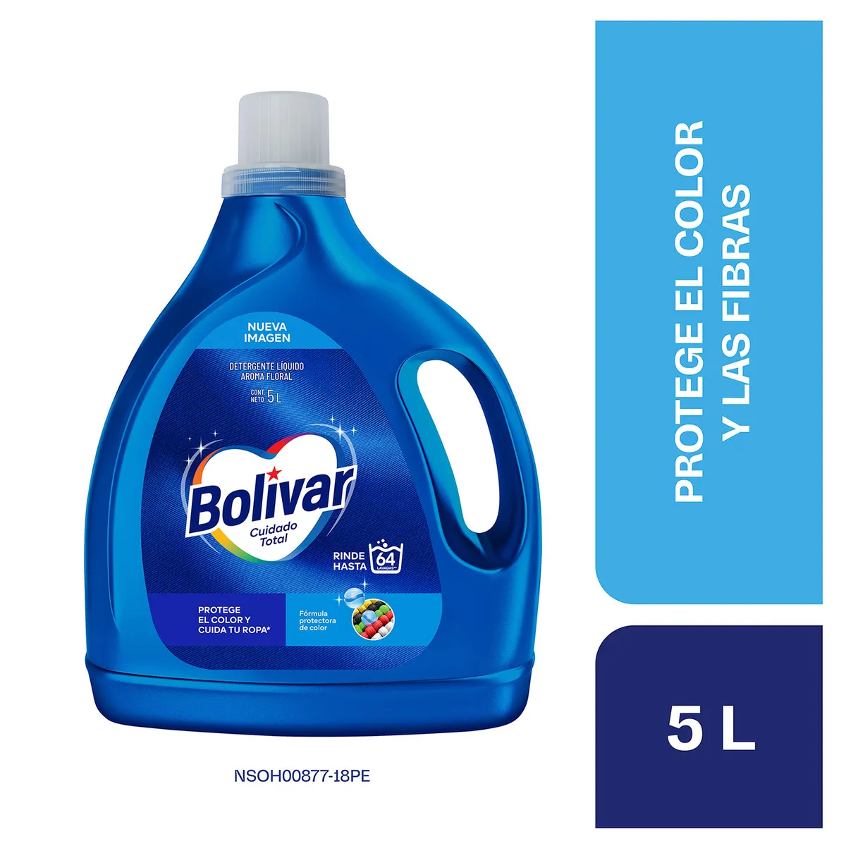 BOLIVAR - Detergente Líquido Floral Fluye Bolívar Botella 5 L