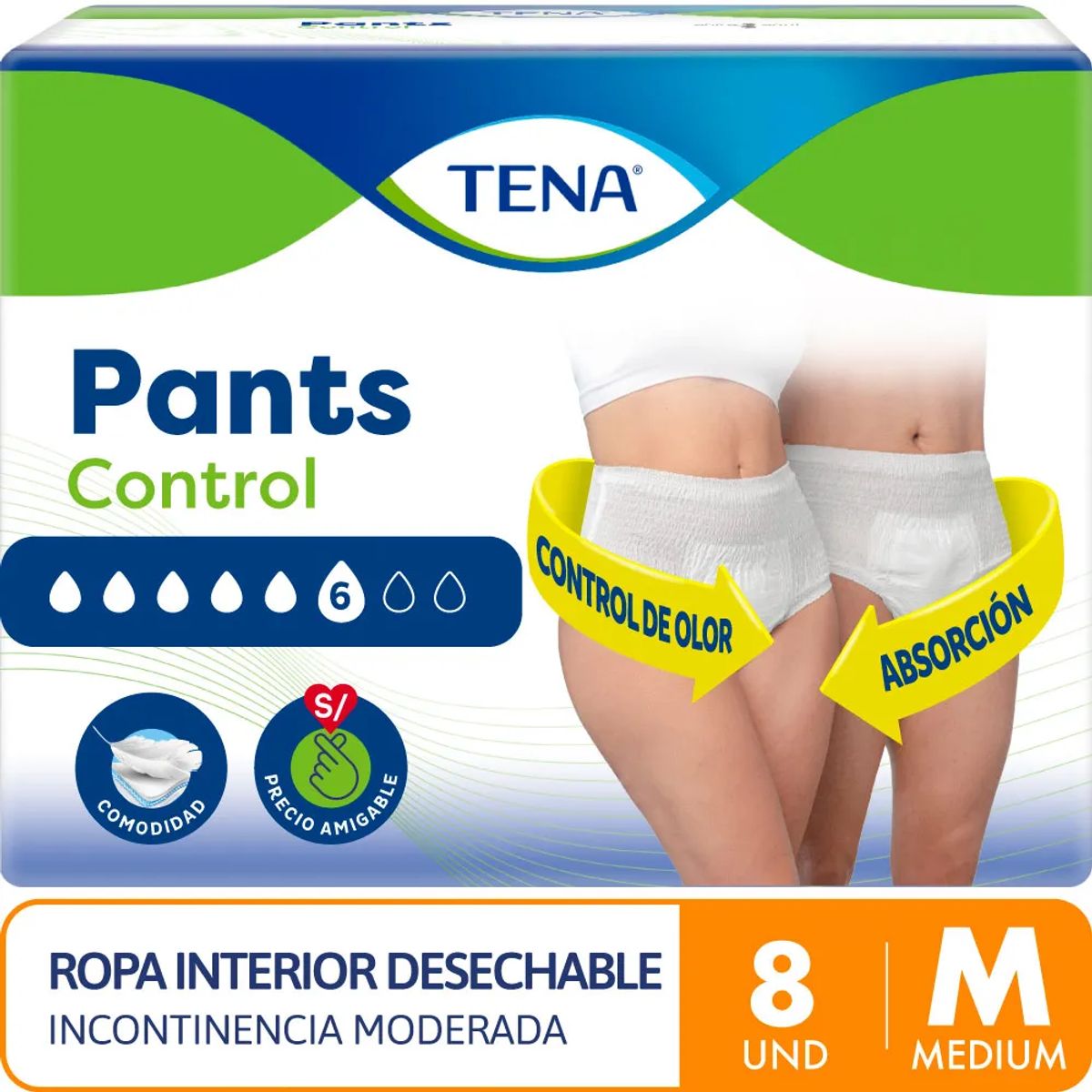 TENA - Pañal para Adulto Tena Talla M Empaque 8 Und