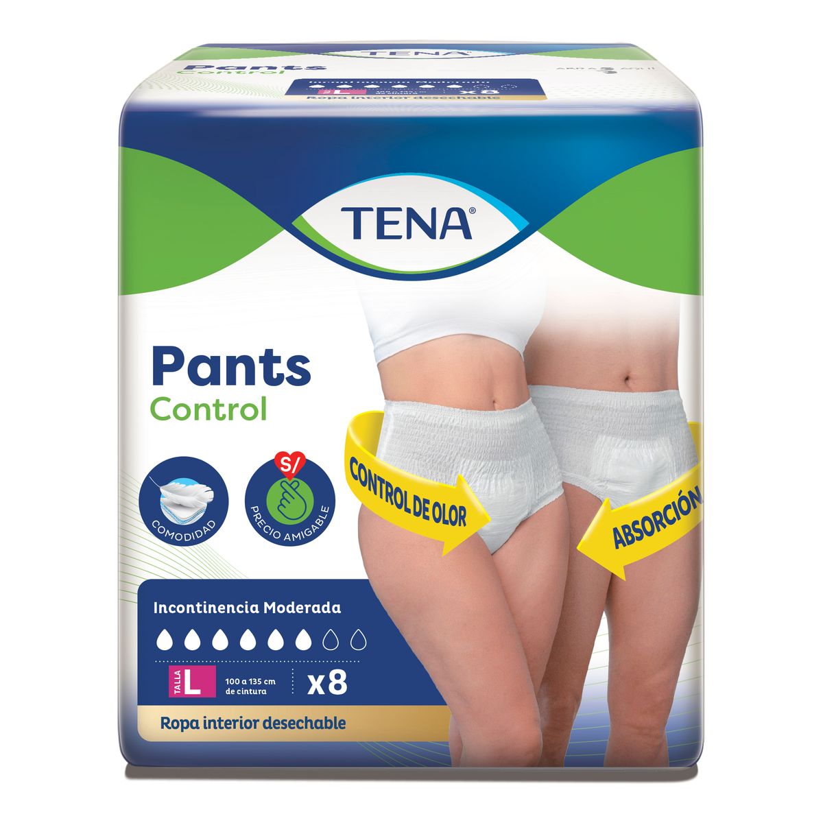 TENA - Pañal para Adulto Tena Talla L Empaque 8 Und