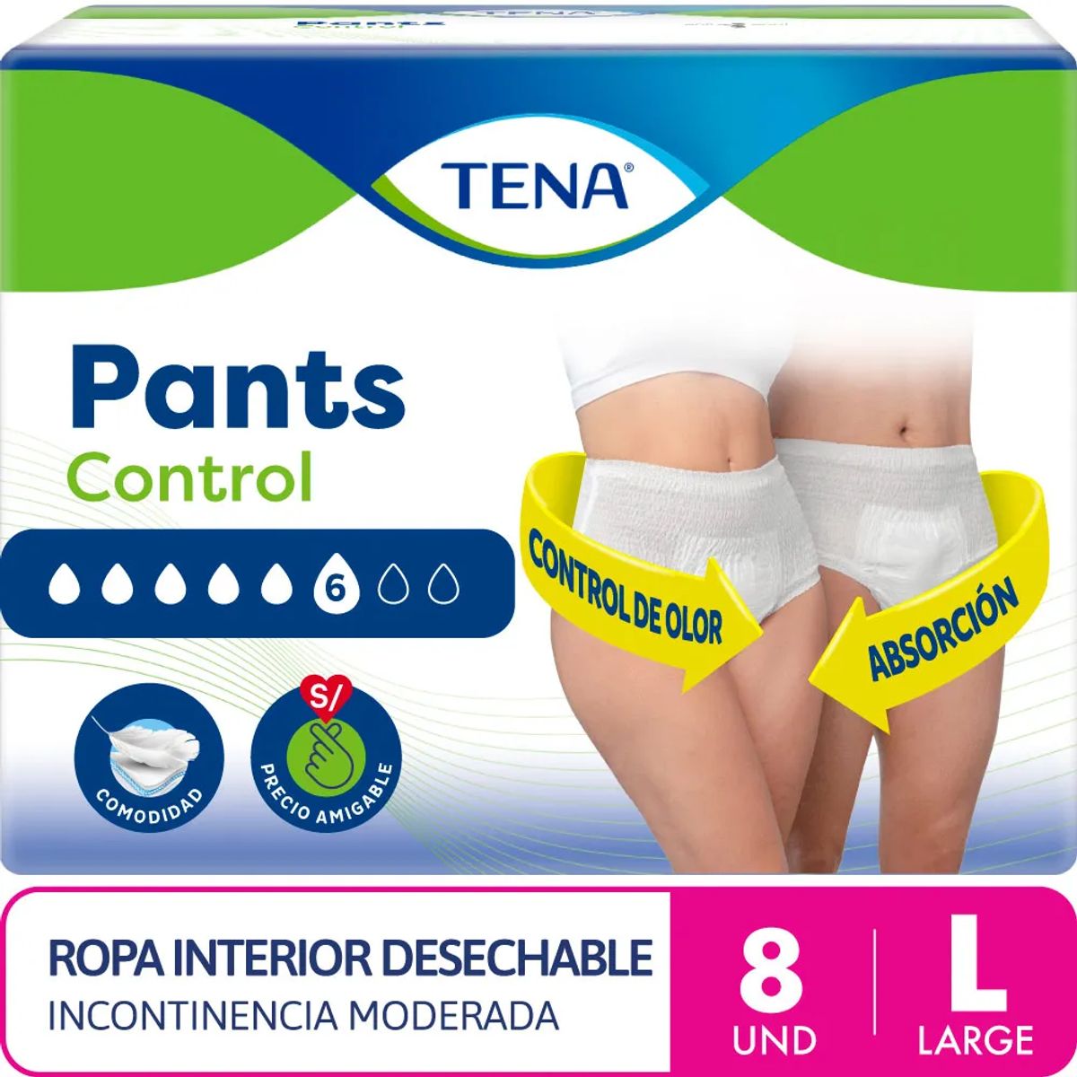 TENA - Pañal para Adulto Tena Talla L Empaque 8 Und