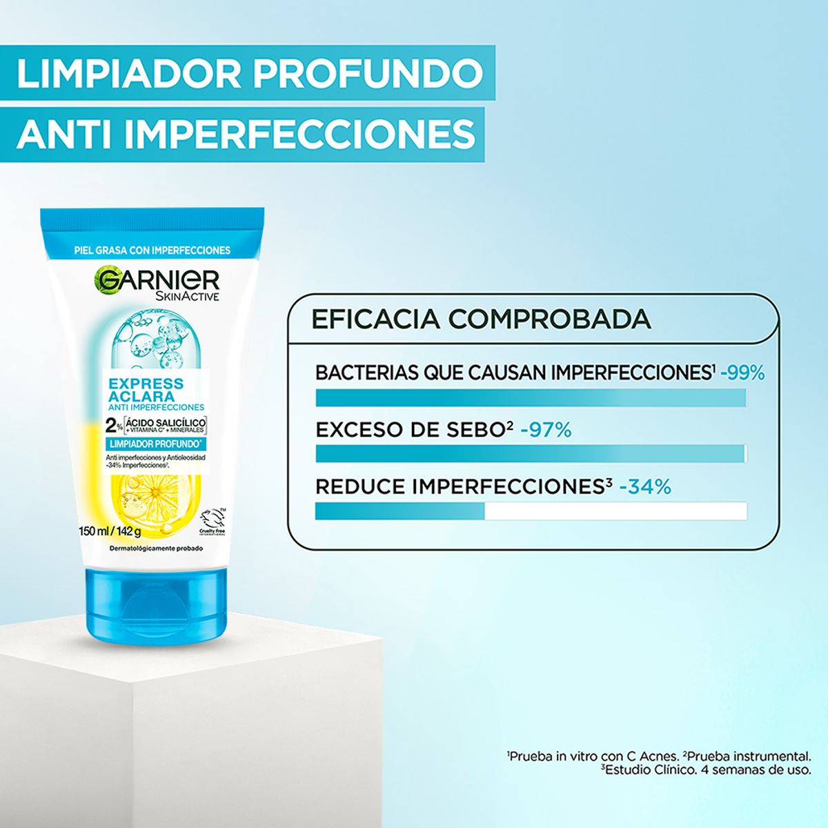 GARNIER - Limpiador Anti Imperfecciones Garnier Envase 150 mL