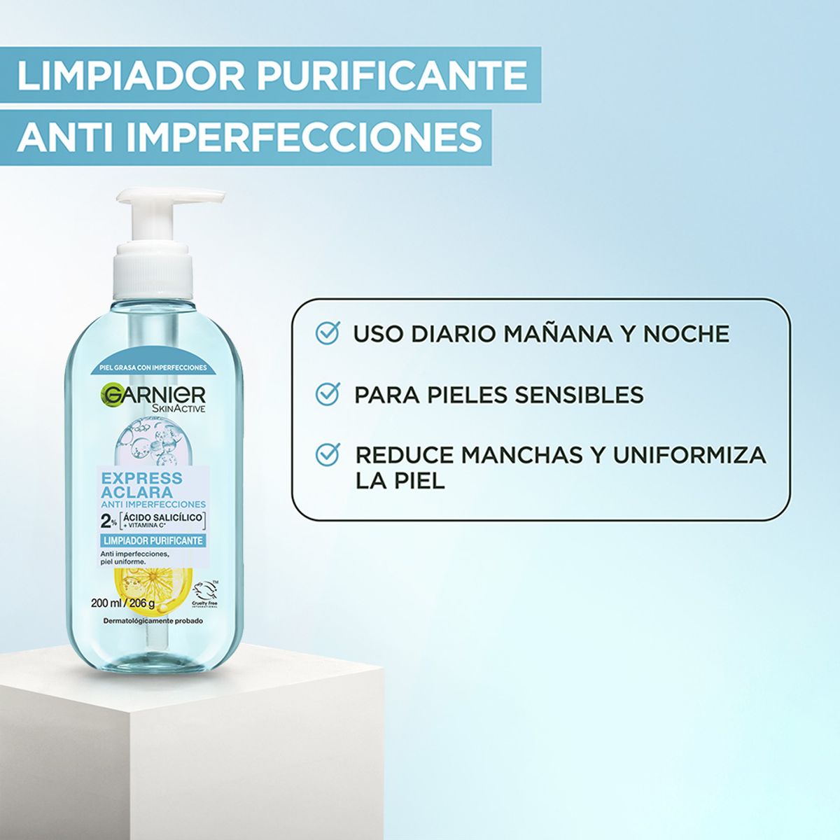 GARNIER - Gel De Limpieza Anti Imperfecciones Garnier Envase 200 mL