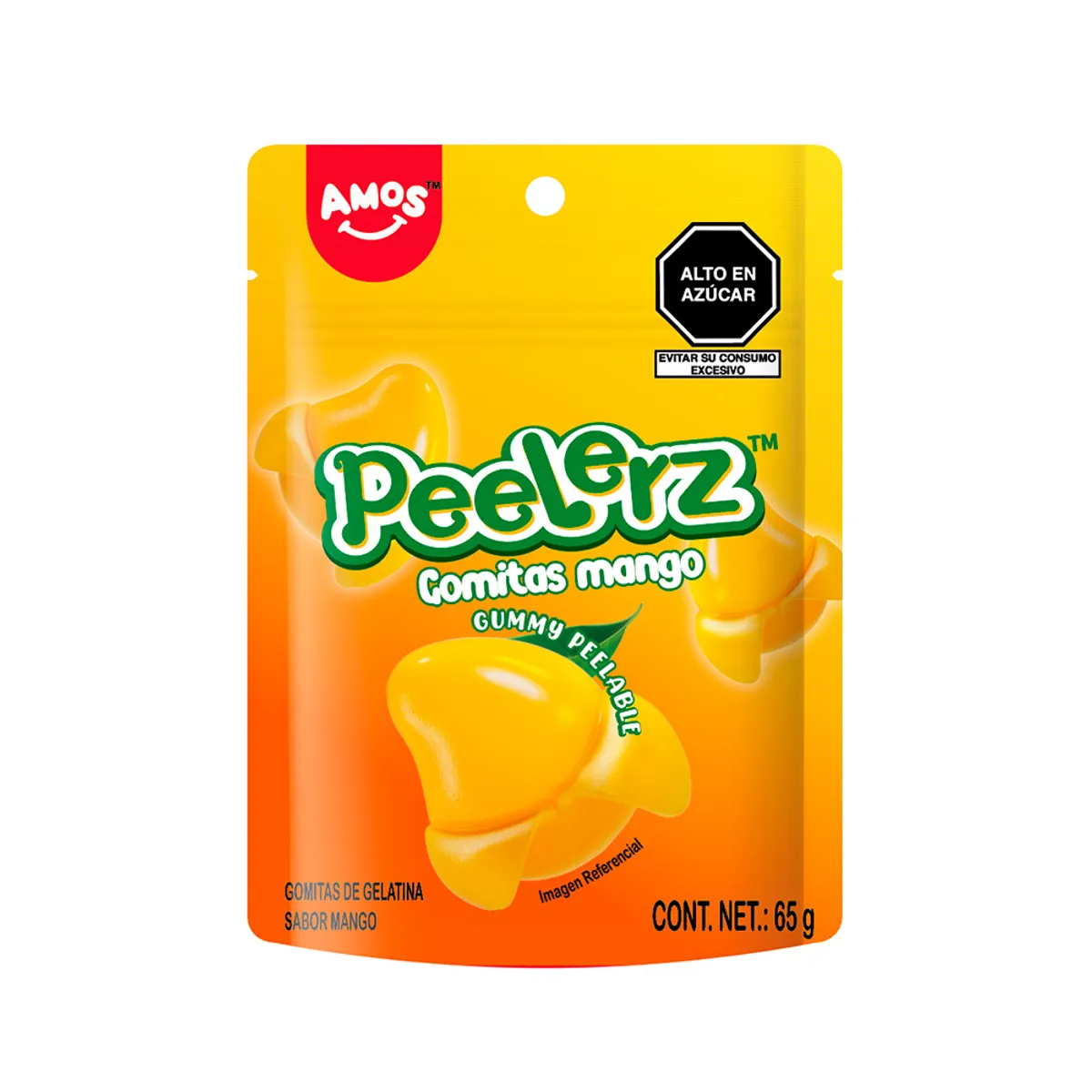 AMOS - Gomitas Peelerz Sabor Mango Amos Bolsa 65 g