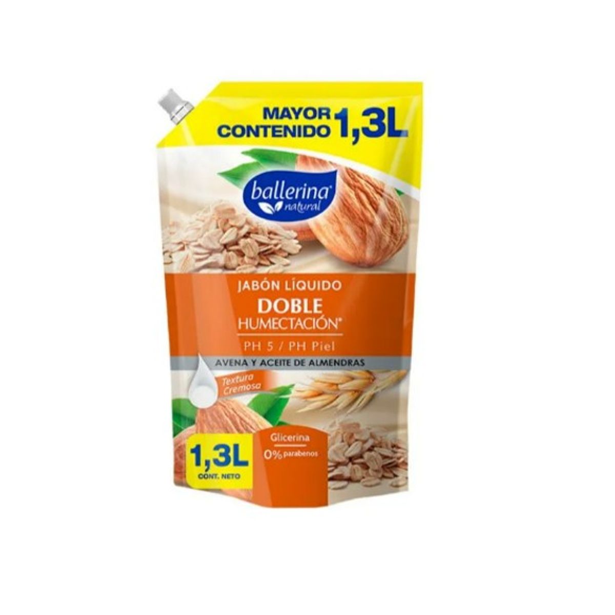 BALLERINA - Jabón Líquido de Avena Ballerina Botella 1.3 L