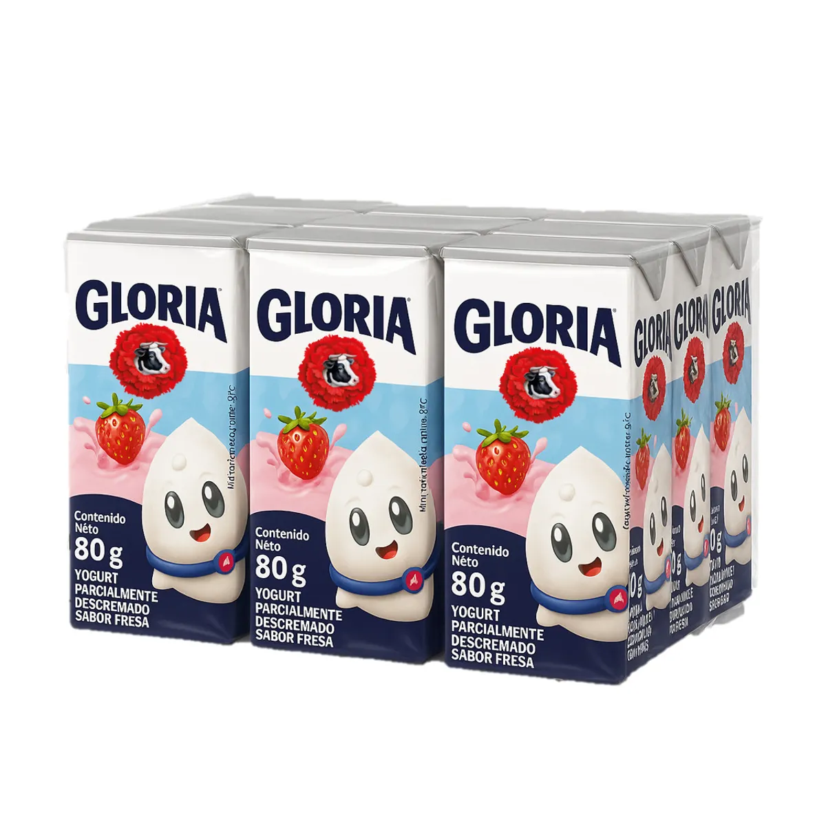 GLORIA - Yogurt para Niños Gloria Fresa Sixpack Caja 80 g
