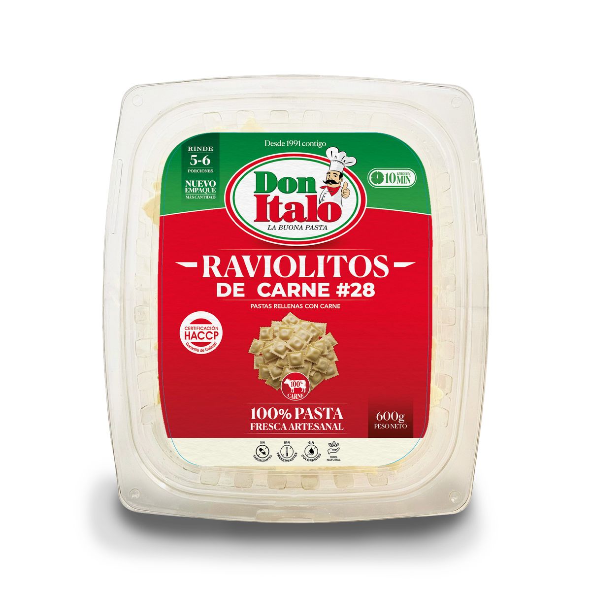 DON ITALO - Raviolitos de Carne Don Italo Bolsa 600 g