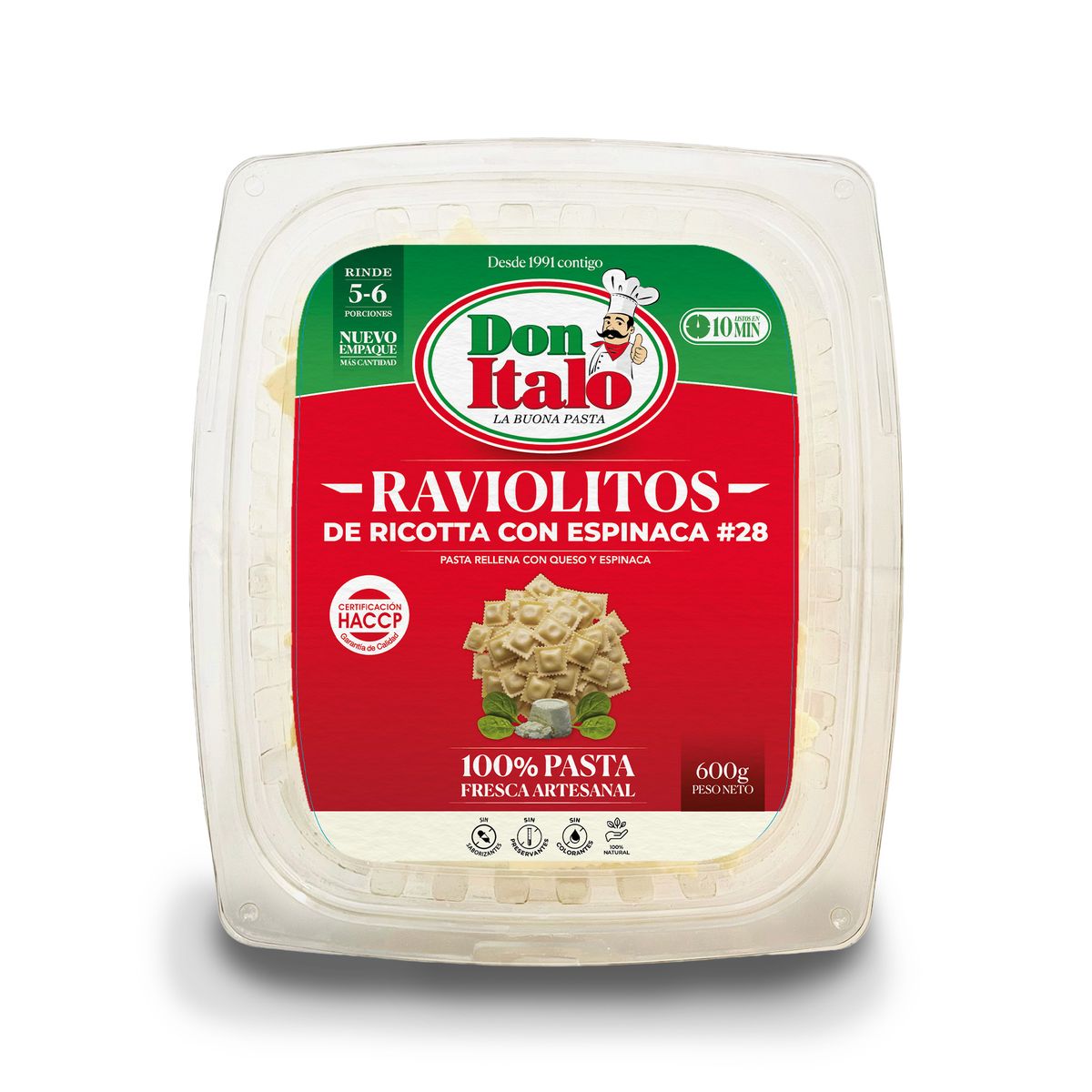 DON ITALO - Raviolitos de Ricotta y Espinaca Don Italo Bolsa 600 g