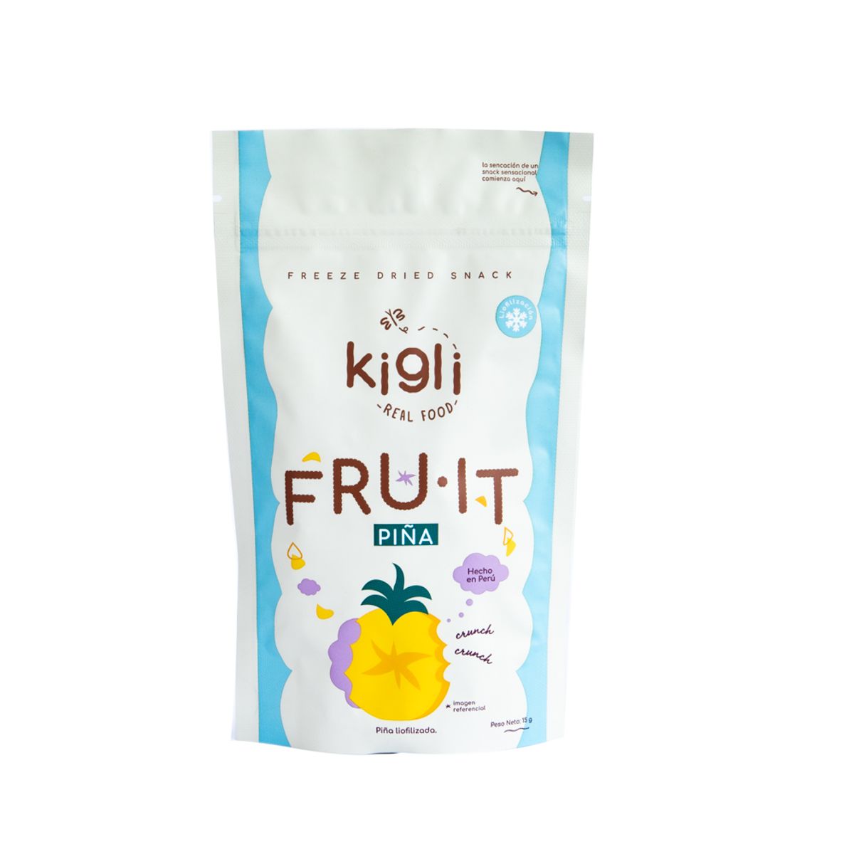 KIGLIREALFOOD - Piña Liofilizada Kigli Fruit Doypack 15 g