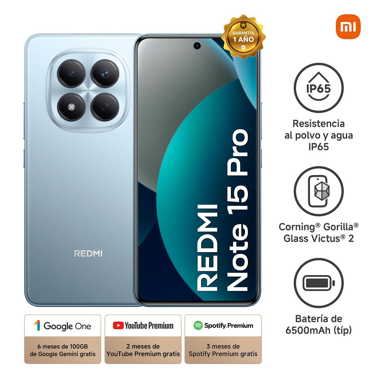 XIAOMI - Smartphone Xiaomi Redmi Note 15 Pro Azul Graciar 8Gb