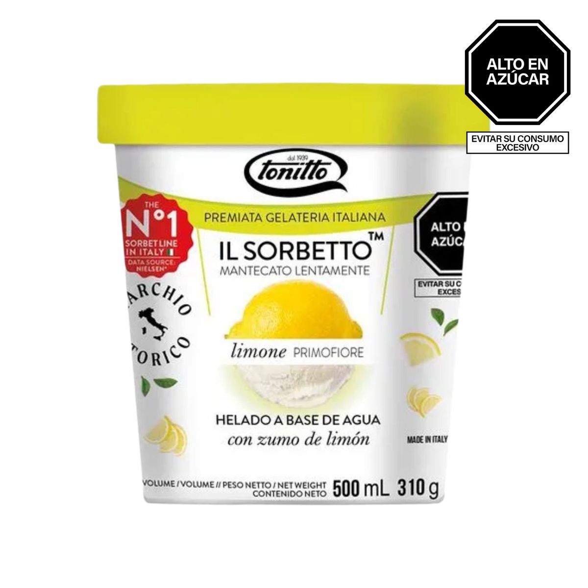 TONITTO - Helado Tonitto Il Sorbetto Sabor a Limón Pote 500 mL