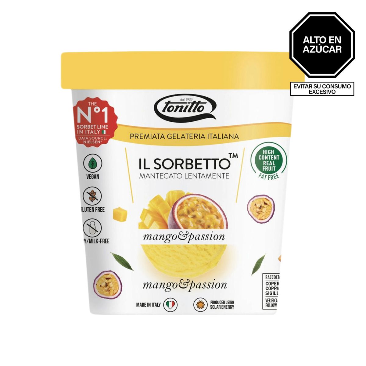 TONITTO - Helado Tonitto Il Sorbetto Sabor a Mango y Maracuyá Pote 500 mL