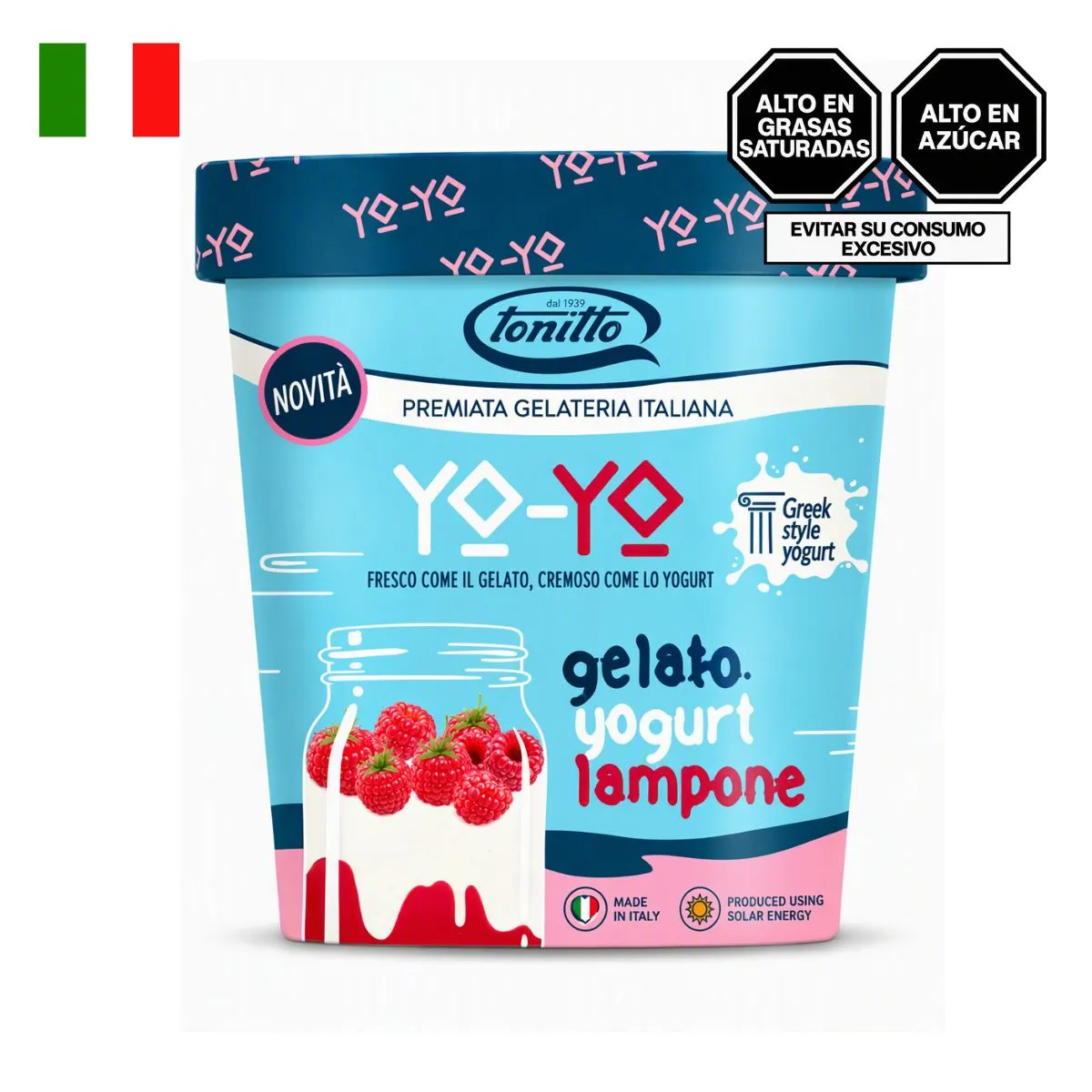 TONITTO - Helado Yo Yo Tonitto Yogurt de Frambuesa Pote 500 mL