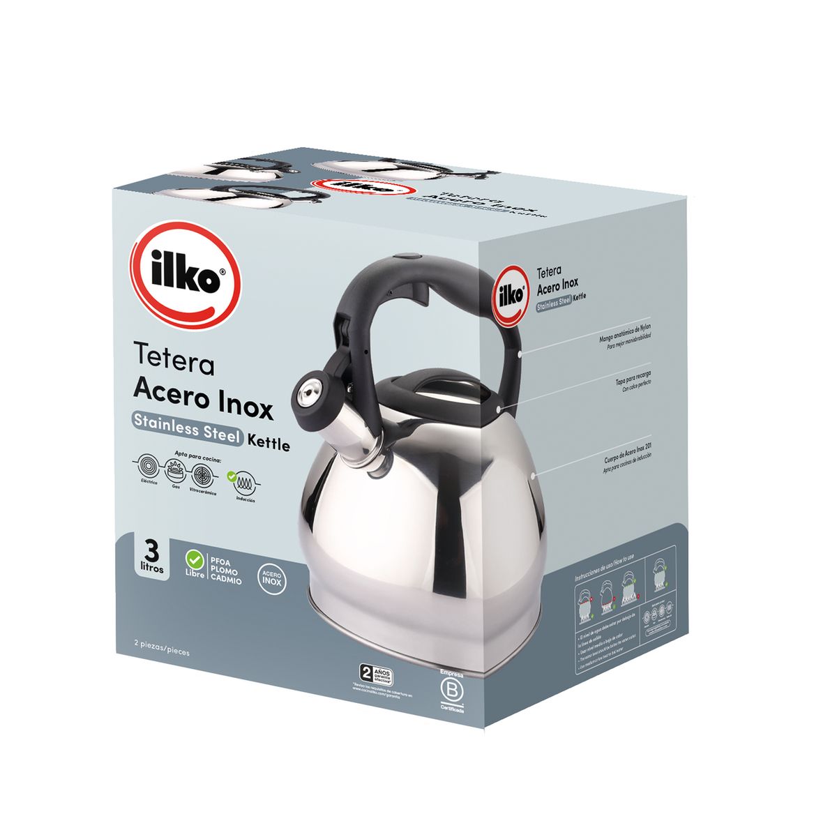 ILKO - Tetera Ilko Acero Inoxidable 3 L