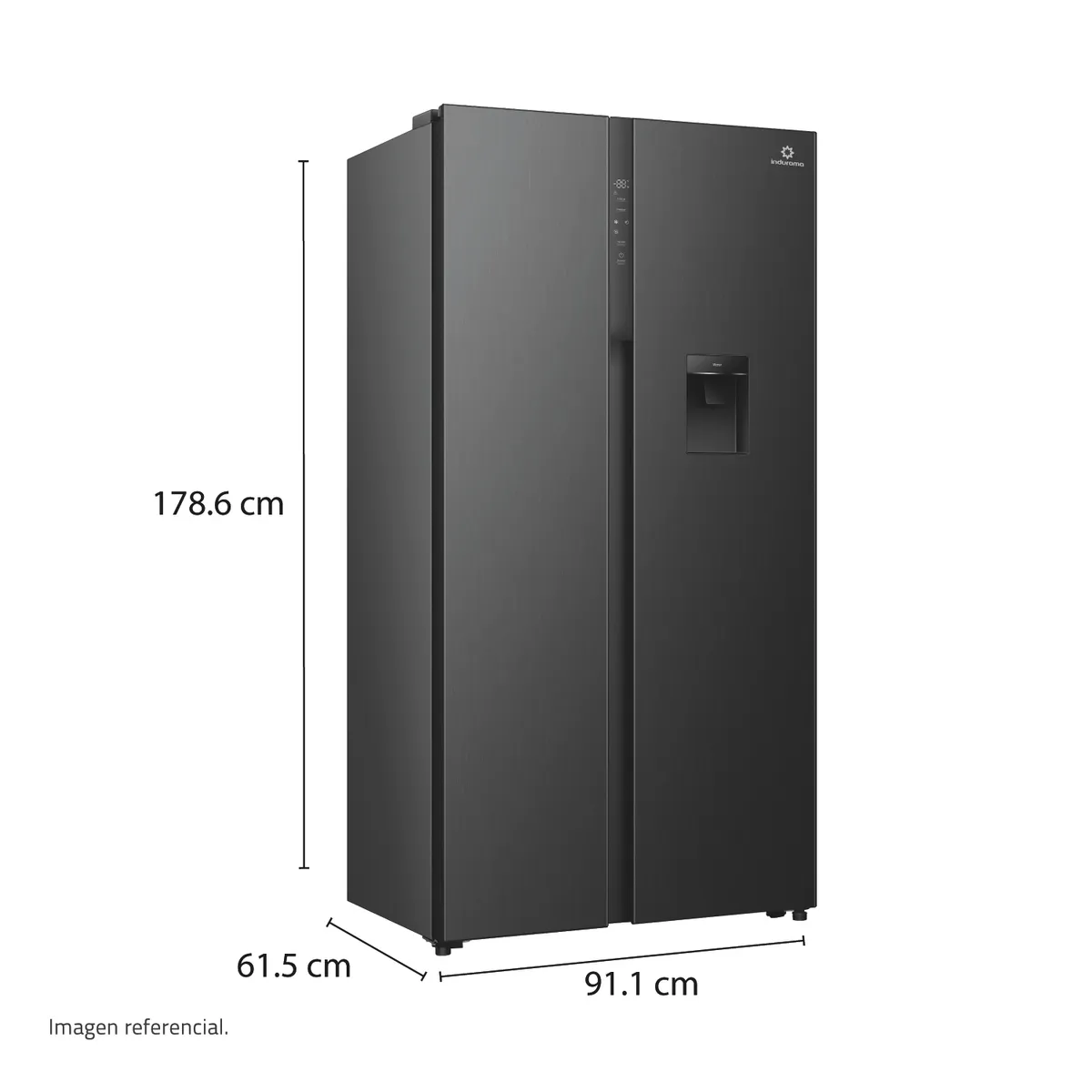 INDURAMA - Refrigeradora Side By Side 529L Negra
