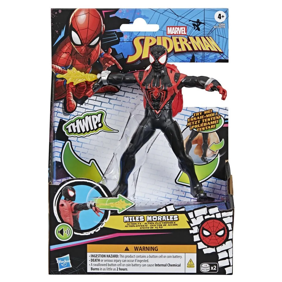 MARVEL - Figura Spiderman Miles Morales Efectos de Acción