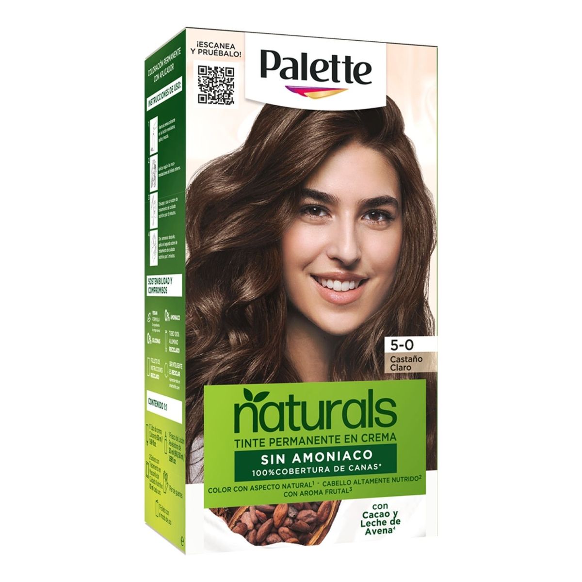 PALETTE - Tinte Palette Naturals Sin Amoniaco Tono 5-0 Castaño Claro