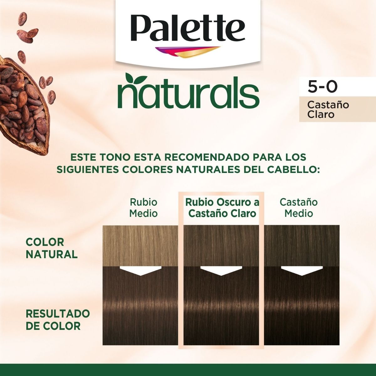 PALETTE - Tinte Palette Naturals Sin Amoniaco Tono 5-0 Castaño Claro