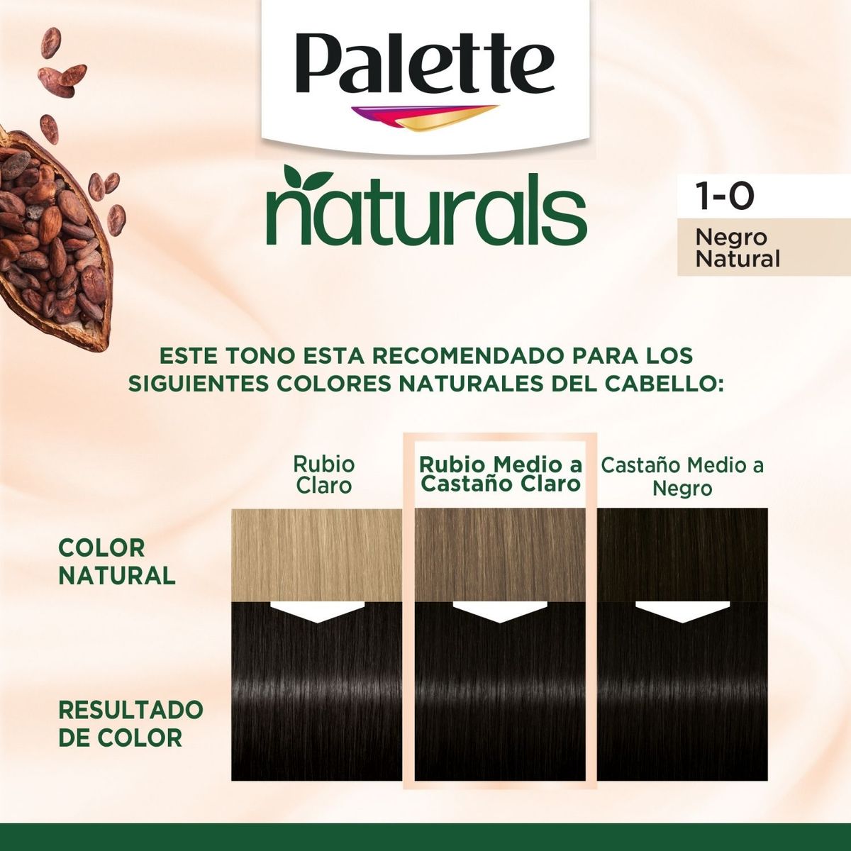  - Tinte Palette Naturals Sin Amoniaco 1-0 Negro Natural
