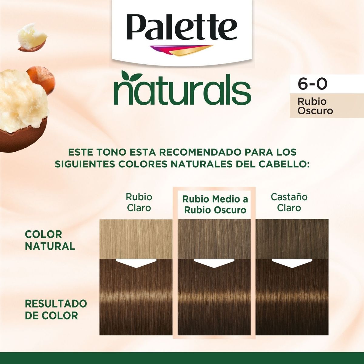 PALETTE - Tinte Palette Naturals Sin Amoniaco 6-0 Rubio Oscuro