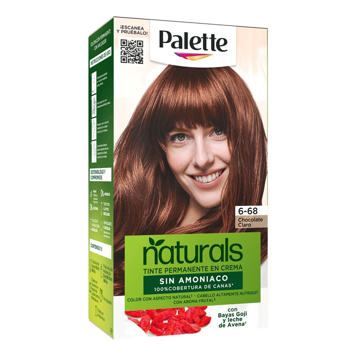  - Tinte Palette Naturals Sin Amoniaco 6-68 Chocolate Claro
