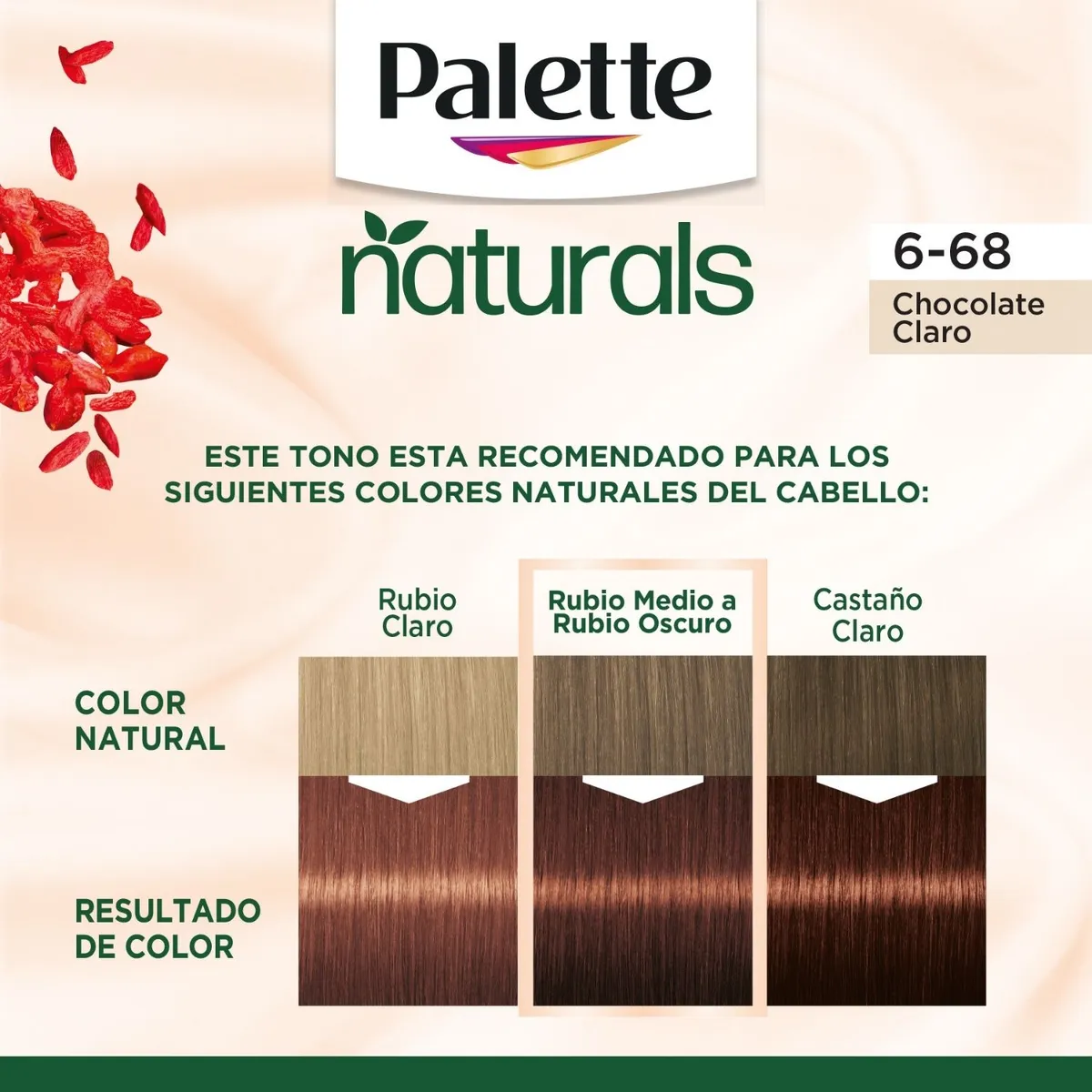  - Tinte Palette Naturals Sin Amoniaco 6-68 Chocolate Claro