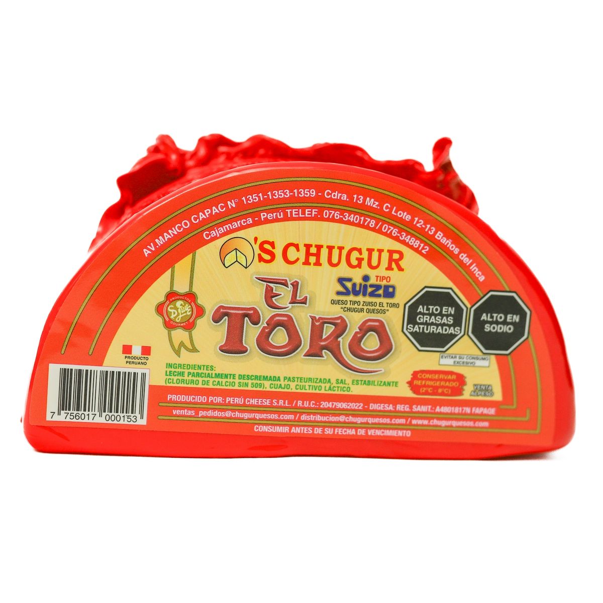 CHUGUR QUESOS - Queso Suizo El Toro Chugur x Kg