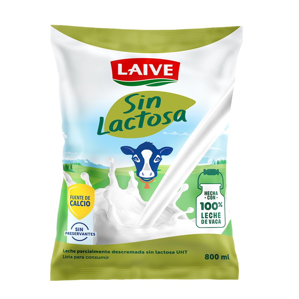 LAIVE - Leche Sin Lactosa Laive Bolsa 800 mL