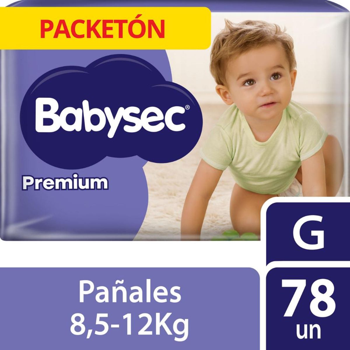 BABYSEC - Pañal Babysec Premium Talla G Empaque 78 Und