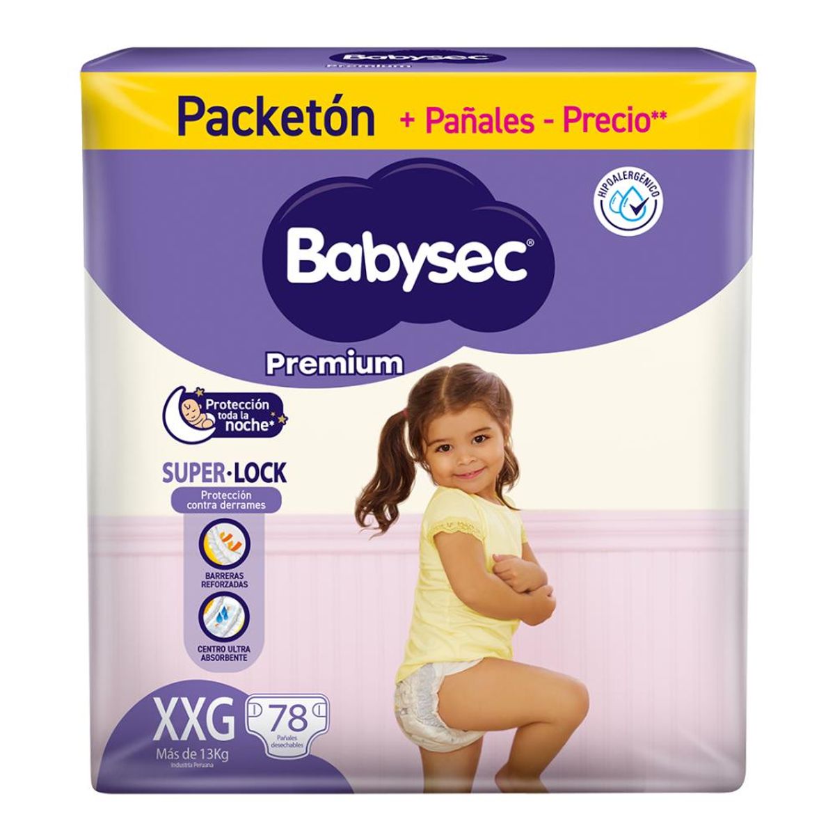 BABYSEC - Pañal Babysec Premium Talla XXG Empaque 78 Und