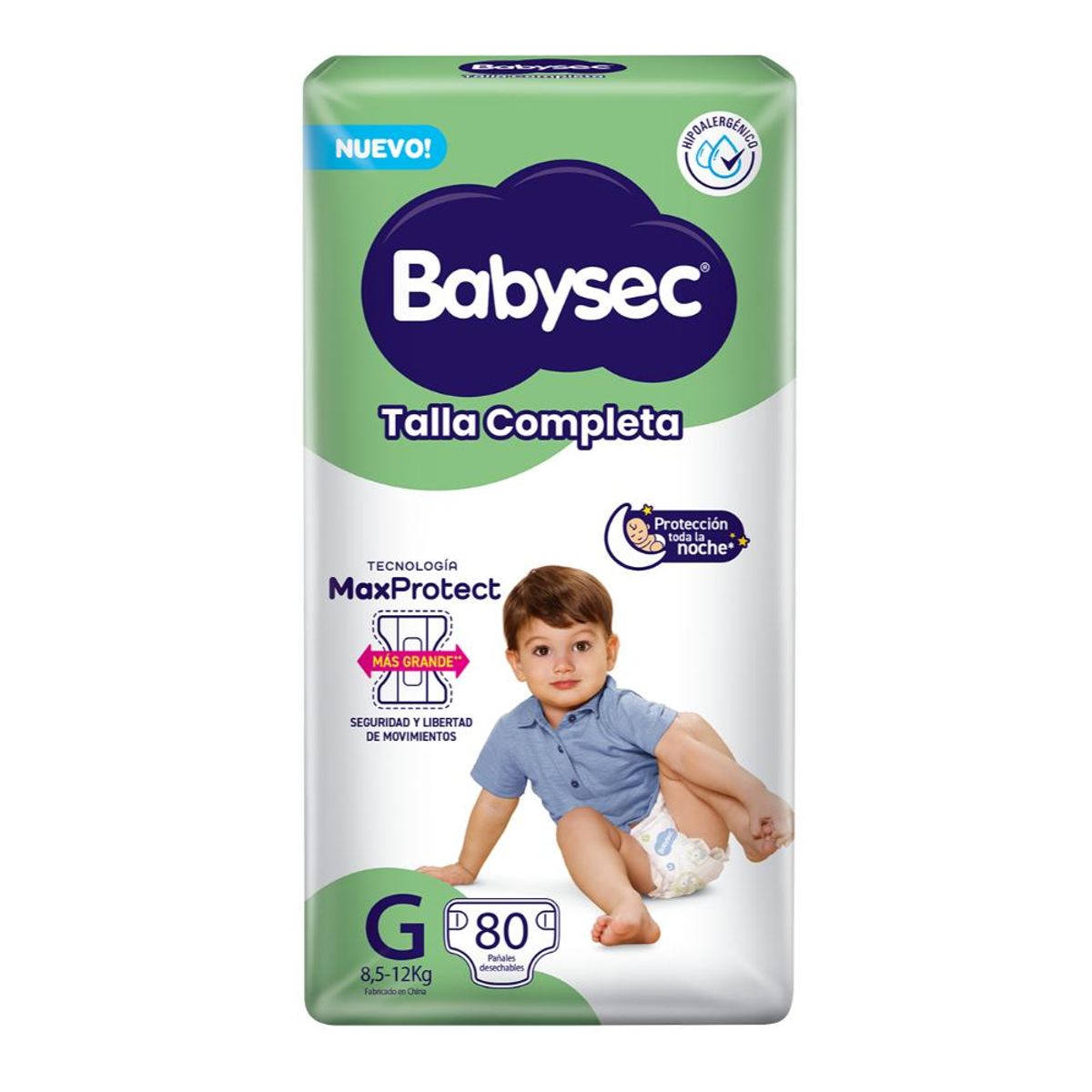 BABYSEC - Pañal Babysec Talla Completa G Empaque 80 Und
