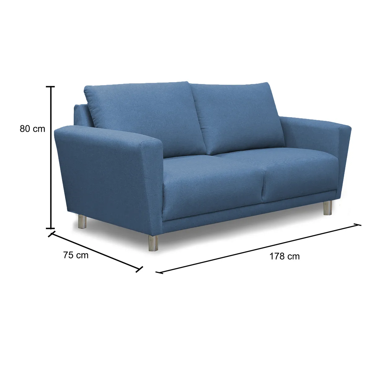 CASABELLA - SOFA 3CPS CORDOBA ACERO