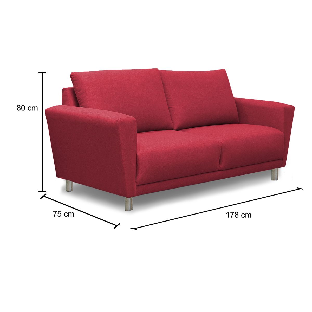CASABELLA - SOFA 3CPS CORDOBA ROJO