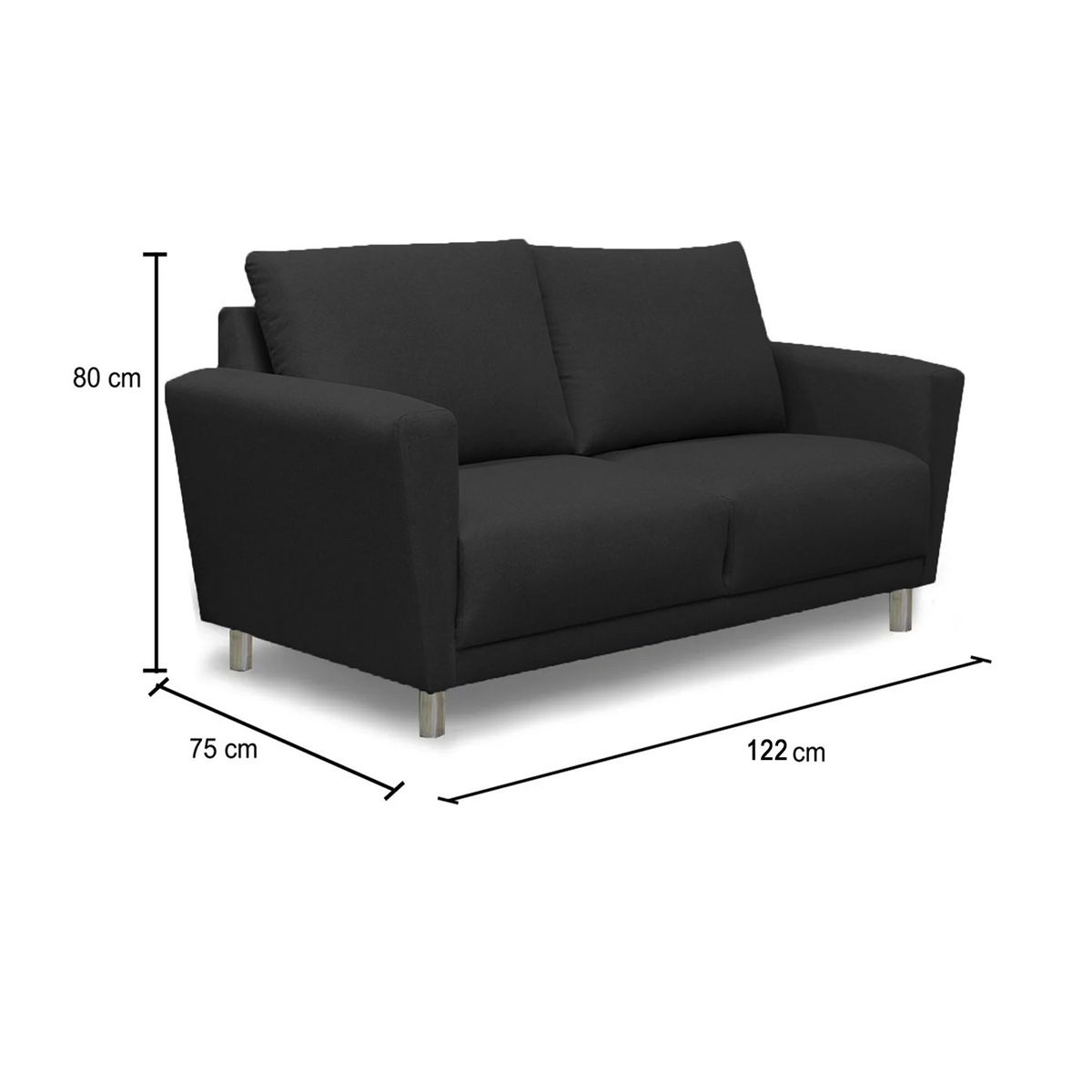 CASABELLA - SOFA 2CPS CORDOBA NEGRO