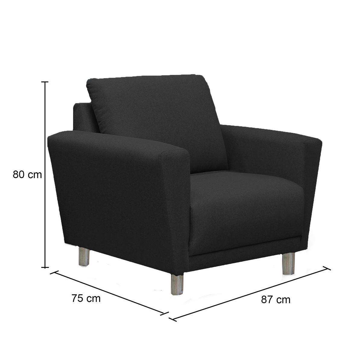 CASABELLA - SILLON 1CP CORDOBA NEGRO