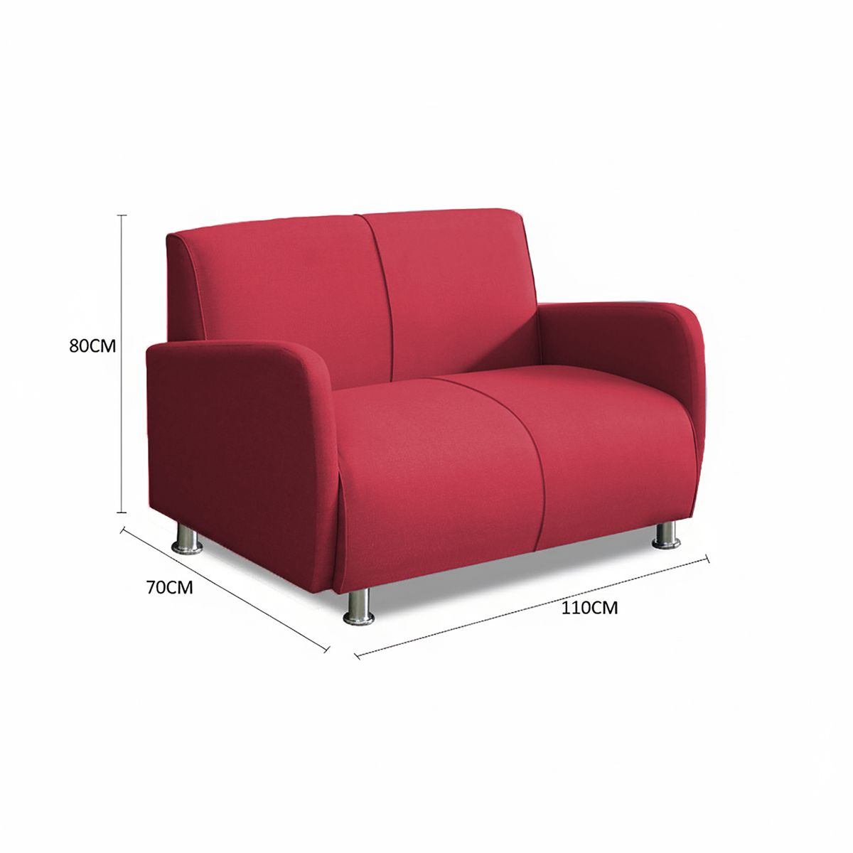 CASABELLA - Sofá 2 Cuerpos Navia Rojo